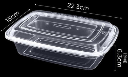 1000 Disposable Rectangular Plastic Lunch Box (300pcs/box)