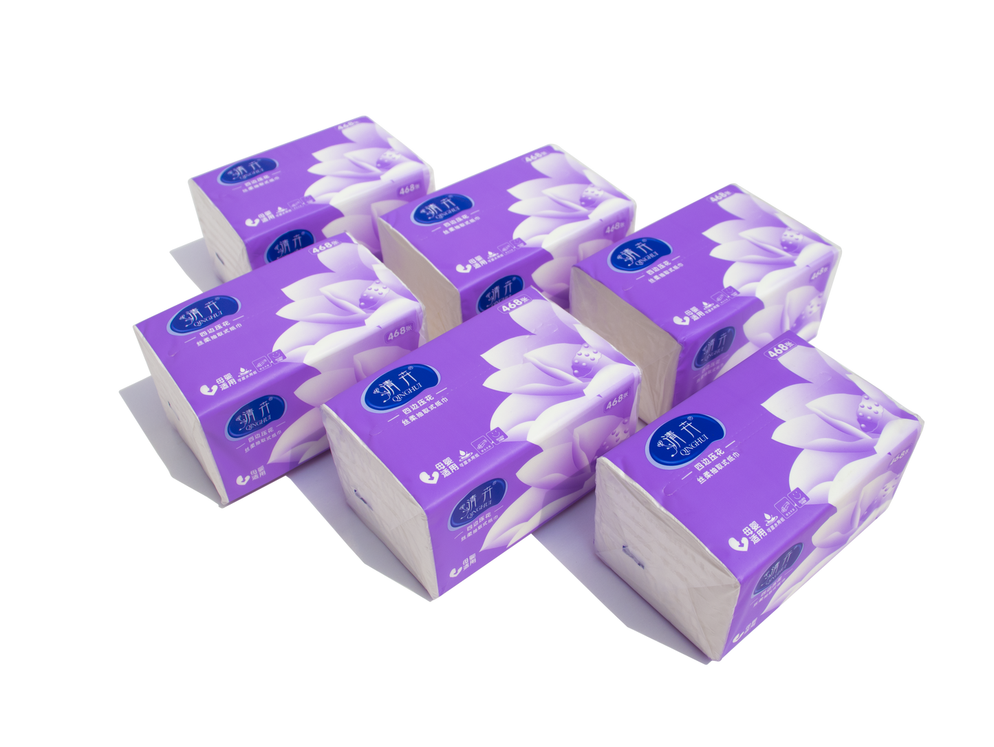 Qinghui 468 sheets of Wet Embossed Tissue Paper (violet 10 packs per set)(CZ-Y0919)