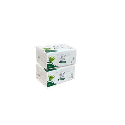 Qinghui 380 sheets Pull-out Facial Tissues (green tea 8 packs per set)