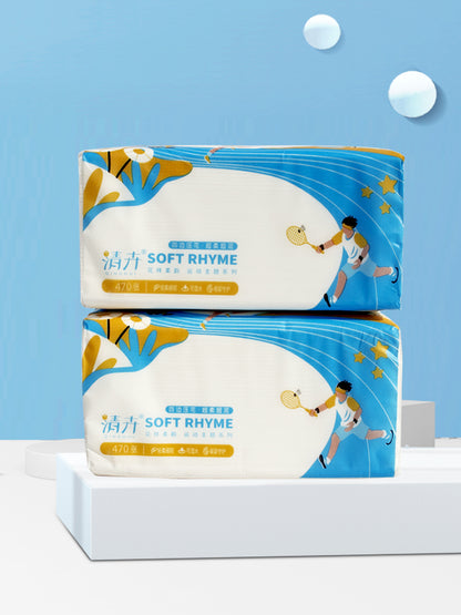 Qinghui Disposable Facial Tissue (bule 10 pack per set)(QH-0366)