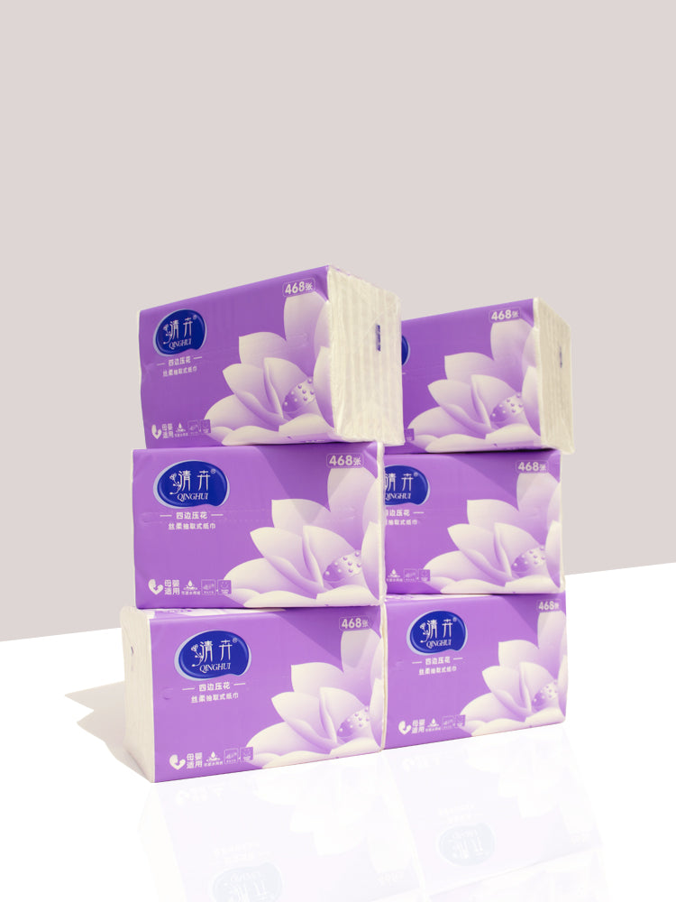 Qinghui 468 sheets of Wet Embossed Tissue Paper (violet 10 packs per set)(CZ-Y0919)